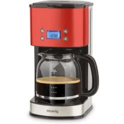 HKoenig MG30 Edelstahl Kaffeemaschine, 12 Tassen, Rot