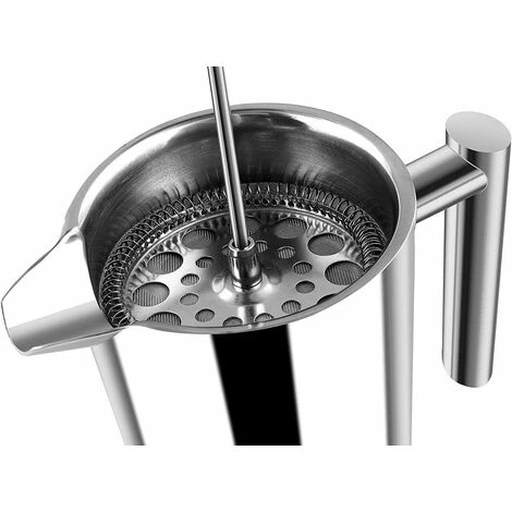 [800 Ml Kaffeebereiter - Doppelwandige Edelstahl - Kaffeemaschine - Französische Kaffeepresse - Kaffeekanne - Französisches Pressensystem Mit Edelstahlfilter 4 [800 Ml Kaffeebereiter - Doppelwandige Edelstahl - Kaffeemaschine - Französische Kaffeepresse - Kaffeekanne - Französisches Pressensystem Mit Edelstahlfilter – Bild 2