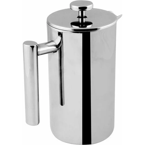 [800 Ml Kaffeebereiter - Doppelwandige Edelstahl - Kaffeemaschine - Französische Kaffeepresse - Kaffeekanne - Französisches Pressensystem Mit Edelstahlfilter 7 [800 Ml Kaffeebereiter - Doppelwandige Edelstahl - Kaffeemaschine - Französische Kaffeepresse - Kaffeekanne - Französisches Pressensystem Mit Edelstahlfilter – Bild 5