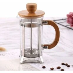 Kaffeefiltern 350Ml Glas Kaffeekanne Kaffeekanne Hitzebeständig Elegante Filtration French Press Kaffeemaschine French Press Holzdeckelfilter -Geschäft Für Kaffeemaschinenzubehör 33173182 2