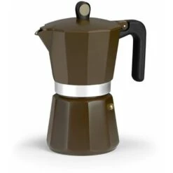 Italienische Kaffeemaschine Monix Induction Cream M671009/ 9 Tassen/ Braun