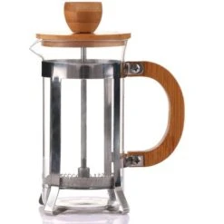 French Press Kaffeemaschine, 350 Ml 12 Unzen 1-2 Tassen French Press, Kleine Teepresse Aus Borosilikatglas Mit Bambusgriff