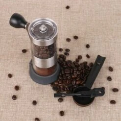 Manuelle Kaffeemühle Mit Keramik-Mahlkern, Verstellbare Mini-Kaffeemaschine, Eine Bürste, Für Reisen, Camping, Wandern