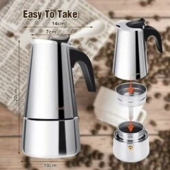 Italienische Kaffeemaschine, Moka-Kaffeemaschine Aus Edelstahl, 300 Ml, Große Kapazität, Kompatibel Mit Induktionsplatte Mit Ergonomischem Griff 10 Italienische Kaffeemaschine, Moka-Kaffeemaschine Aus Edelstahl, 300 Ml, Große Kapazität, Kompatibel Mit Induktionsplatte Mit Ergonomischem Griff -Geschäft Für Kaffeemaschinenzubehör 89905136 4