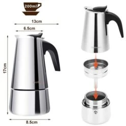 200 Ml 4 Tassen Godmorn Espresso Herdplatte Espresso Kaffeemaschine Moka Pot Classic -Geschäft Für Kaffeemaschinenzubehör 93260326 4