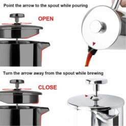 French Press Kaffeemaschine, Isolierte Kaffeemaschine Aus Edelstahl 304, (350 Ml), Silber 9 French Press Kaffeemaschine, Isolierte Kaffeemaschine Aus Edelstahl 304, (350 Ml), Silber -Geschäft Für Kaffeemaschinenzubehör 94623364 3