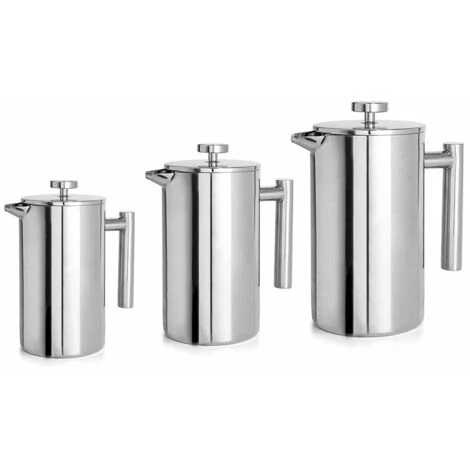French Press Kaffeemaschine, Isolierte Kaffeemaschine Aus Edelstahl 304, (350 Ml), Silber 6 French Press Kaffeemaschine, Isolierte Kaffeemaschine Aus Edelstahl 304, (350 Ml), Silber – Bild 4