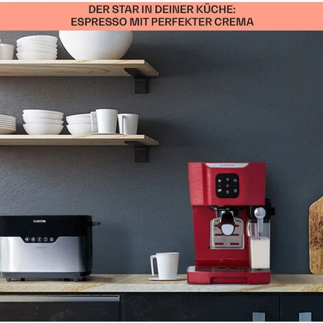 Klarstein Klarstein 1,4 L Siebträgermaschine Für 2 Tasse Kaffee, Mini Espressomaschine Mit Milchschäumer, 20 Bar Siebträger Kaffeemaschine Klein, Gute Espresso Kaffeemaschine, Edelstahl-Espressomaschi 6 Klarstein Klarstein 1,4 L Siebträgermaschine Für 2 Tasse Kaffee, Mini Espressomaschine Mit Milchschäumer, 20 Bar Siebträger Kaffeemaschine Klein, Gute Espresso Kaffeemaschine, Edelstahl-Espressomaschi – Bild 4