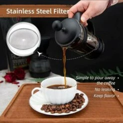 French Press Für 2 Tassen, French Press, Perfekt Für Kaffeeliebhaber, Morgenkaffee, Kaffeemaschine Mit Maximalem Geschmack Und Edelstahlfilter, 12 Oz/350 Ml -Geschäft Für Kaffeemaschinenzubehör 97089187 4
