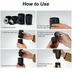 Tragbare Kaffeemaschine, 70 Ml Manuelle Kaffeemaschine, Mini-Kaffeemaschine, Tragbar, Espressomaschine Manuelle Kaffeemaschine, Für Camping-Wanderungen -Geschäft Für Kaffeemaschinenzubehör 97726224 5